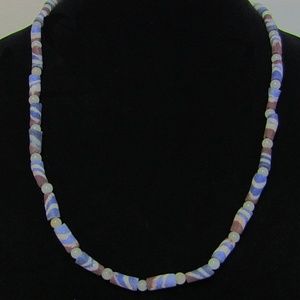 Red, White and Blue Beaded Necklace